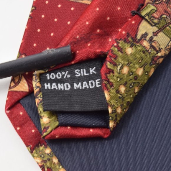 Santas Dream Silk Neck Tie Christmas Tree Gift Holiday Party Career Office Xmas - Picture 7 of 10